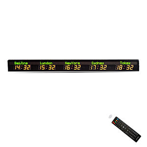 Reloj de Pared con 5 Zonas Horarias, Reloj de Pared Digital para Hotel, Reloj de Pared Digital Eléctrico - Product Image 2