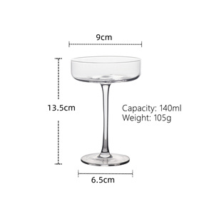Vaso de Cóctel de Vidrio de Borosilicato de Alta Calidad, 250 ml, Borde Ancho, Diseño Moderno, Duradero y Ecológico, para el Hogar, <span class=keywords><strong>Bar</strong></span> y Fiestas - Product Image 3