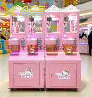 Mini machine à griffes ACS Source Factory, jeu d'arcade à monnayeur pour 2 joueurs, pour jouets en peluche pour enfants, en métal, rose, mignon, pour intérieur, garantie 1 an