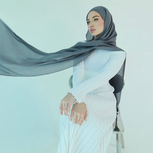 Wovwn Modal Rayonne Écharpe Traditionnelle Doux Respirant Hijab Double Couture Large Bordure Indonésienne Malaisienne Musulmans Couleur - Product Image 3