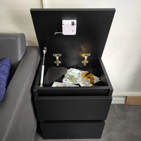 Armoire latérale noire multifonctionnelle avec plateau relevable hydraulique et coffre-fort – Prix direct usine pour projets d'appartements