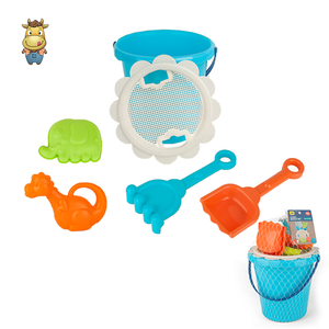 Ensemble de seaux de plage pour enfants, 6 pièces, avec couvercle tamis, pelle, râteau, moules girafe et éléphant - Product Image 4