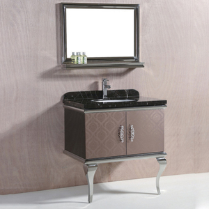 Cabinetry Minimalist Top Design <strong>Bathroom</strong> Wall Hung <strong>Freestanding</strong> Vanity Sink Cabinets with Top and <strong>Mirror</strong> - Product Image 2
