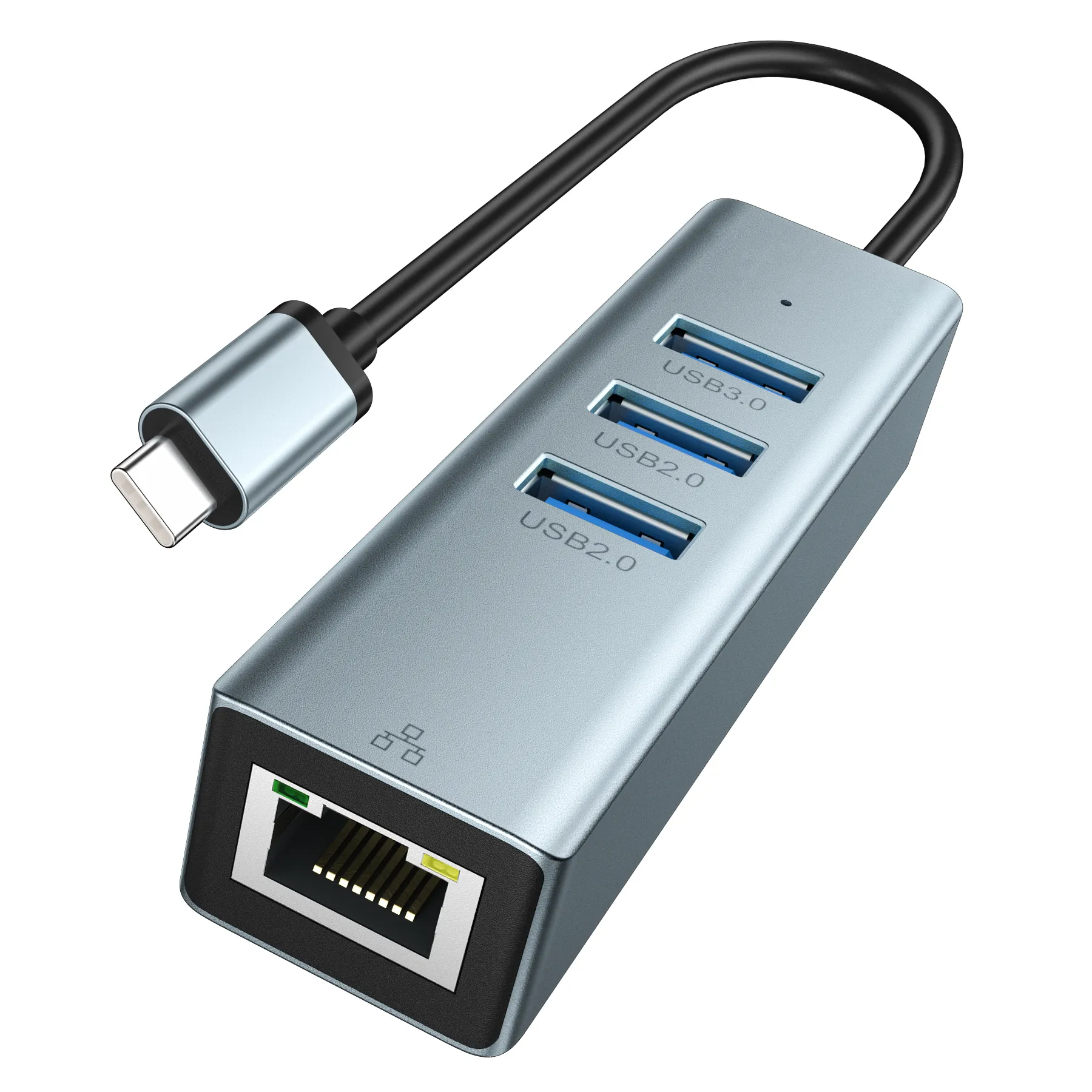 Lemorele USB C Hub Ethernet Adapter 3 USB Ports RJ45 Network Connector for MacBook Pro Chromebook More