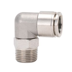 Stainless Steel Pipe Fitting <b>Quick</b> <b>Connector</b> Threaded Elbow For Pneumatic Parts - Product Image 1