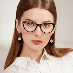 Kacamata Photochromic Anti-biru TAC Warna Kontras Fashion Trendi Wanita Full-Rim <span class=keywords><strong>Cat</strong></span>'s Eye Eropa Amerika Baru - Product Image 2