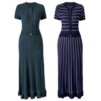 Nouvelle arrivée Robe élégante slim fit d'été Robe en tricot haut de gamme pour femmes Col rond Manches courtes