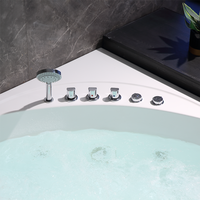 Baignoire autoportante moderne en acrylique pour deux personnes, 12 jets, fonction massage et remous, avec drain, pour salle de bain et hôtel
