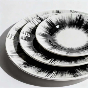 Assiettes <span class=keywords><strong>de</strong></span> restaurant Ensemble d'assiettes à dîner en céramique pour le quotidien <span class=keywords><strong>Ensembles</strong></span> d'assiettes <span class=keywords><strong>Vaisselle</strong></span> Plats en mélamine en voyage - Product Image 1