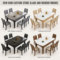 Nouvel ensemble de meubles de maison modernes en vente flash, table rectangulaire, 1 table, 6 chaises, pieds en bois, pliable