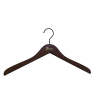 Cintre en bois de hêtre massif finition antique classique avec crochet métallique rond pour le rangement de vêtements légers