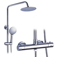 Système de panneau de douche à tête découverte, colonne avec contrôle de la température, ensemble de robinets mitigeurs thermostatiques de douche, salle de bains