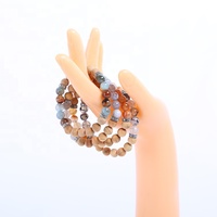 8 Mét Nứt Agate Tự Nhiên Chữa Bệnh Lava Đá Stretch Beaded Bracelet Unisex Khuếch Tán Vòng Đeo Tay