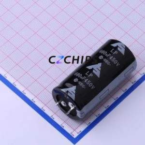 ตัวเก็บประจุอลูมิเนียมอิเล็กโทรไลติกแบบ LPE681M30060FVA ผ่านชิ้นส่วนรู (THT) D30xL60mm 680UF 20% 450V 30mm - Product Image 1