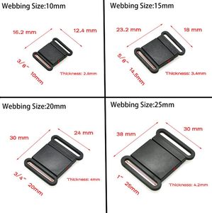 Hebillas de plástico de liberación rápida para correas o cinturones, en paquetes de varios tamaños - Product Image 2