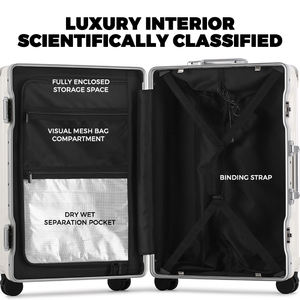 新製品 20インチ & 28インチ 機内持ち込み対応 スピナーカップホルダー付き アルミフレーム 防水 耐久性 充電可能 受託手荷物スーツケース - Product Image 4