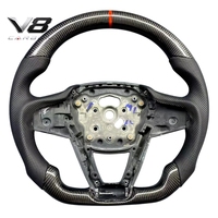 Volant de direction en fibre de carbone véritable V8carbon pour Série 4 G22 G82 420 425 430 440, pièces automobiles, modification, style sport racing, personnalisé, avec LED