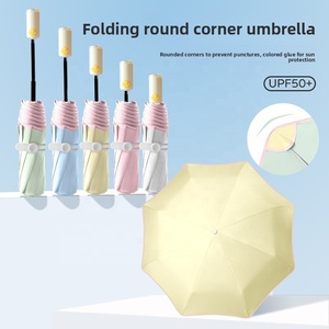 <span class=keywords><strong>Parapluie</strong></span> <span class=keywords><strong>pliant</strong></span> en trois sections, protection solaire, ouverture automatique, pointes arrondies sécurisées, armature en fibre de verre à 8 baleines, tissu pongé 190T imperméable - Product Image 2