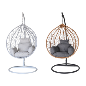 थोक कस्टम आउटडोर गार्डन बालकनी रेटन बुराई हैममॉक हैममॉक हैंग स्विंग टोकरी कुर्सी स्टैंड के साथ - Product Image 3