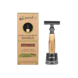Pandoo Bambus Rasierhobel mit breitem Griff inkl. 10 Klingen - Product Image 1
