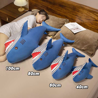Peluche Requin Personnalisée, Jouet Marin Doux et Rembourré, Adorable Coussin Requin Bleu pour Enfants, Cadeau et Décoration d'Intérieur
