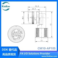 Connecteur circulaire femelle à angle droit CM10-10P, étanche IP67, pour câble d'encodeur de servomoteur