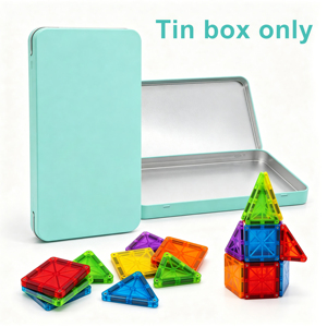 Boîte en métal personnalisée avec logo, livraison rapide, étui rectangulaire en métal pour blocs de construction magnétiques portables, emballage pour ensemble de <span class=keywords><strong>voyage</strong></span> - Product Image 5