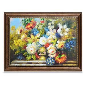 Arte floral de estilo antiguo con marco lujoso Pintura de calidad de museo para espacios domésticos y comerciales - Product Image 6