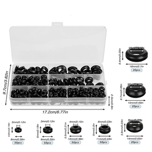 OKYN-A6038 8 Sizes <b>Rubber</b> Grommet Assortment Kit Wire Cable <b>Rubber</b> Hole <b>Plug</b> Set - Product Image 3