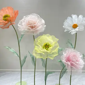 N-02巨型罂粟花套装巨型纸手工雏菊人造花婚礼橱窗装饰