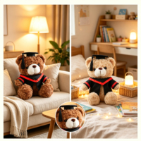 OEM ODM Peluche Ours Docteur Mignon, Rembourrée en Coton PP, Ultra Douce, Cadeau de Remise de Diplôme pour Étudiants, Technique Lavée, Jouet Anti-Stress