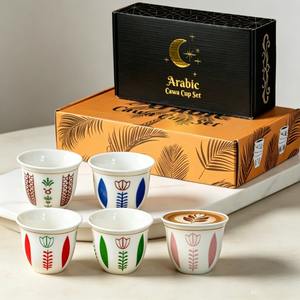 Set di 6 Tazzine da Espresso <span class=keywords><strong>a</strong></span> Forma di <span class=keywords><strong>Tulipano</strong></span>, Tazze da Caffè in Ceramica Araba Libanese, Tazzine Decorative per Latte e Tè, Idea Regalo - Product Image 1
