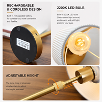 Nouvelle lampe de table en tissu à commande tactile, rechargeable par USB, pour restaurant, chevet, salle à manger, décoration de mariage et de jardin