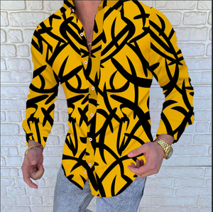 <span class=keywords><strong>Camicia</strong></span> Hawaiana Estiva da <span class=keywords><strong>Uomo</strong></span> Taglie Forti con Stampa Pittorica Vintage, Bottoni, Vestibilità Ampia e Maniche Lunghe, Ideale per Vacanze al Mare - Product Image 6