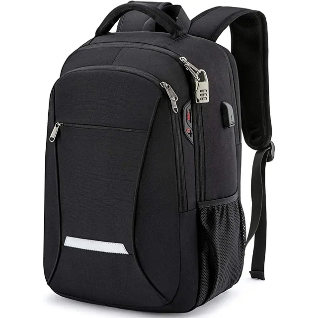 TINYATDurable Lightweight Waterproof Anti Theft Travel Laptop Backpack with USB Charging Port for Unisex School Students College