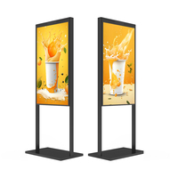 Pantalla Digital de Doble Cara para Publicidad en Ventanas, Pantalla de Menú para Restaurantes de 65 Pulgadas con Soporte de Pie, 3000 Nits de Alto Brillo