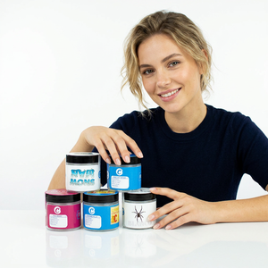 Custom Printed <b>Plastic</b> Jars With Screw Top Lid Cylinder Shape For Cosmetic Packaging Adhesive Label <b>Spider</b> Graphic Design - Product Image 1
