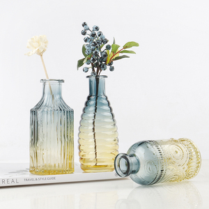 Jarrón de capullo ovalado pequeño elegante personalizado, jarrón de cristal azul de diseño Simple moderno para <span class=keywords><strong>baño</strong></span> de boda, para <span class=keywords><strong>flores</strong></span> u otras decoraciones - Product Image 4