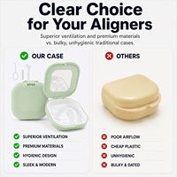 Boîte de rangement personnalisée pour appareil orthodontique, étui en silicone et plastique pour aligneur dentaire avec miroir