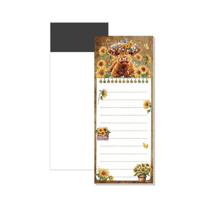 Creative Highland Bull Paper Self-adhesive Magnetic Memo Book Custom Colors Retro Refrigerator Sticker Plan Suction Book - Product Image 1