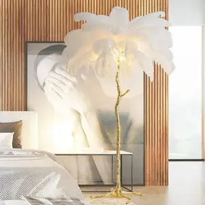 Штатив дендритная лампа с кисточками пальмовое дерево стоячий свет отель страусиное перо светодиодный напольный светильник