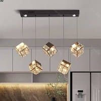 Lustre LED carré en cristal personnalisé, luminaire suspendu moderne pour villa, escalier, hôtel et éclairage de salle à manger