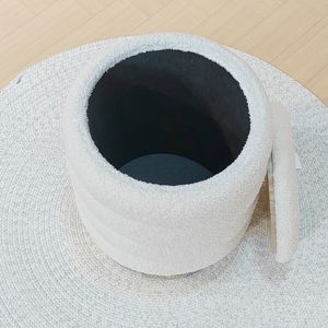 Bailey hiện đại Phân Nhỏ Lưu Trữ tròn Ottoman với lưu trữ phân pouf ghế trắng Teddy boucle lưu trữ tròn pouf Ottoman - Product Image 3