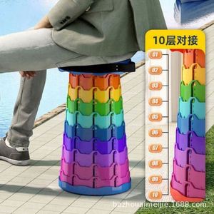 Wholesale Portable Modern Plastic Bag Pad Foldable Retractable Collapsible <b>Stool</b> Telescopic Easy Carry High Load Capacity - Product Image 5