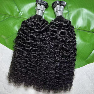 Vente en gros d'extensions de cheveux de qualité supérieure à la kératine à pointe plate, crépus bouclés et ondulés, pré-collés, à la kératine vierge - Product Image 3