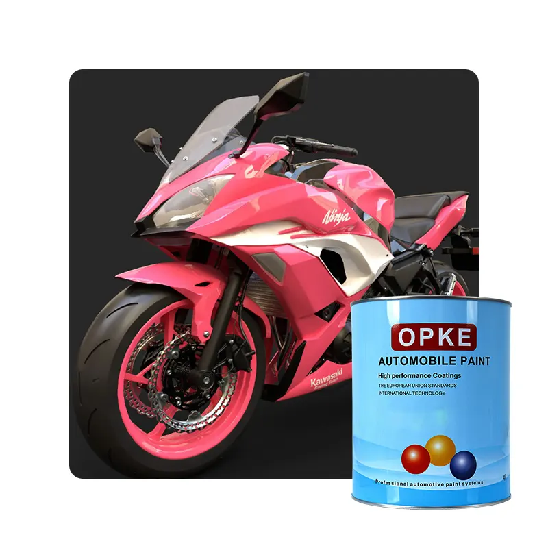 OPKE Alta qualidade 2K cor vermelha brilhante Super Auto Paint Automotive Refinish Coating Spray Paint para pintura Da Motocicleta