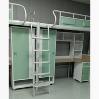 Lit superposé personnalisé pour dortoir avec bureau et armoire, mobilier d'angle moderne en métal pour étudiants, OEM, pour écoles, hôtels, dortoirs, en acier