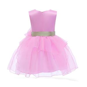 Hot Fashion New Product Euro-American Butterfly-tied Pompon Girl Mesh Children Dress From China Market - Product Image 4