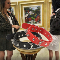 Nouveau Collier Ras du Cou Punk Gothique Tendance en Cuir PU avec Anneaux en O et Rivets Exagérés pour Anniversaire