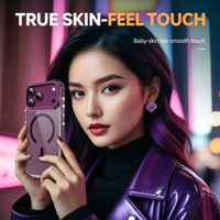 Étui de téléphone magnétique antichoc pour iPhone 18 Pro Max, avec béquille en métal, coque transparente anti-traces de doigts, coque arrière pour téléphone portable